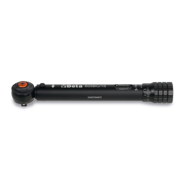 Beta Tools 605BC/15 Click-type torque wrench, compact, made from aluminium, up to 15 Nm