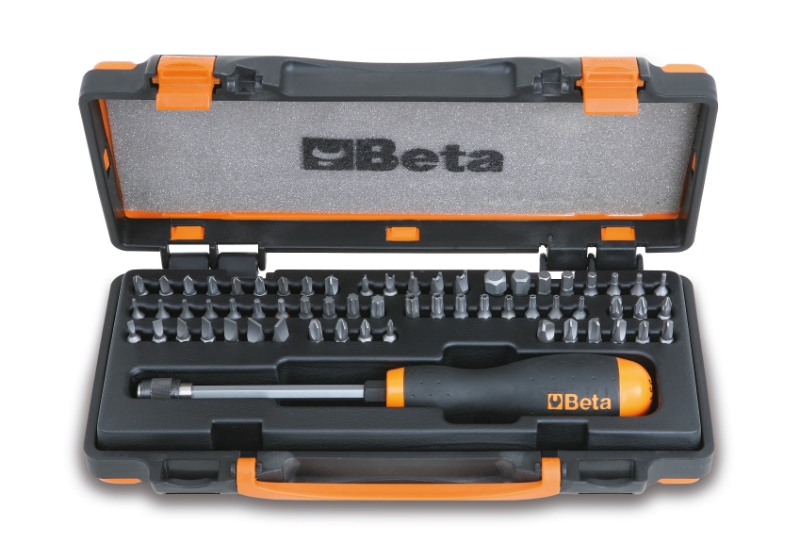 Beta Tools 861/C61P Screwdriver with 61 bits and 1 quick-release magnetic bit holder (items 861LP, 861PE, 861PH, 861PZ, 861TX, 861RTX, 861TRW, 861TQS, 861SP, 851SR)