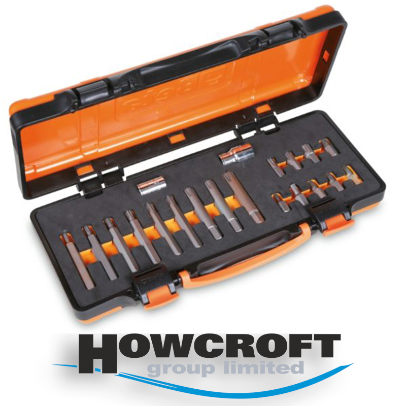 Beta Tools 867/C20 Assortment of 18 bits for RIBE® screws, with 10 mm hexagon drive and 2 accessories, in soft foam tray and metal case