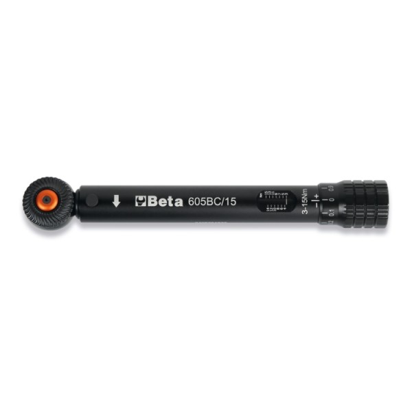 Beta Tools 605BC/15 Click-type torque wrench, compact, made from aluminium, up to 15 Nm