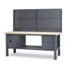 Beta Tools C58BC-W2,1 4CA/A+SVR Custom Workshop Work bench, 2.1 m long, with wood top, 4 drawers and door module