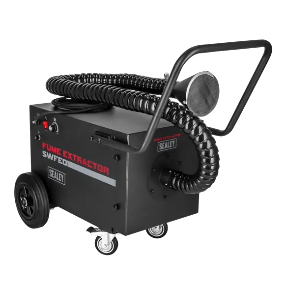 Sealey SWFE01 Mobile Welding Fume Extractor, flexible hose, 3-stage filtration & adjustable fan speed.
