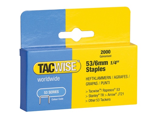 [TAC0334] 53 Light-Duty Staples 6mm (Type JT21  A)  (Pack 2000)
