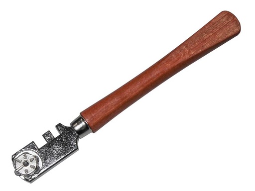 [FAIGCSIX] Six Wheel Glasscutter Tungsten Carbide - Wood Handle
