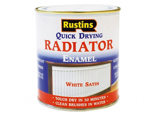 [RUSQDRES250] Quick Dry Radiator Enamel Paint Satin White 250ml