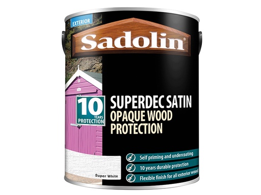 [SAD5028827] Superdec Opaque Wood Protection Super White Satin 5 litre