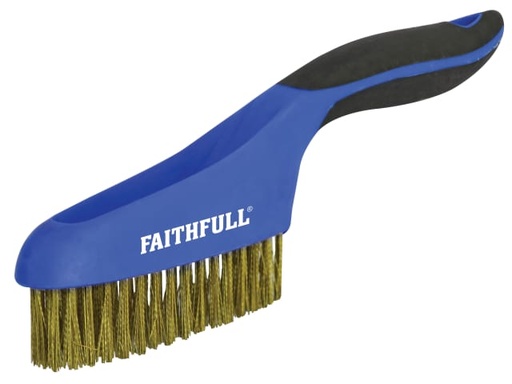 [FAISB164SB] Scratch Brush Soft Grip 4 x 16 Row Brass