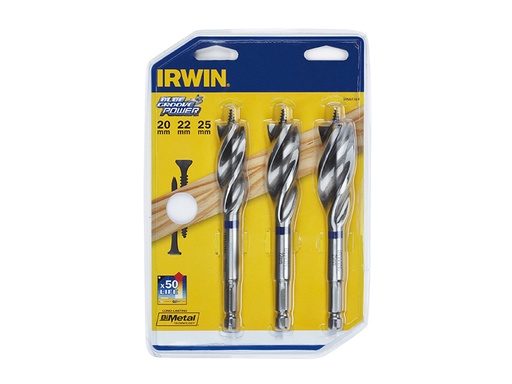 [IRW10507764] Blue Groove Wood Power Bit Set, 3 Piece 20 22 & 25mm