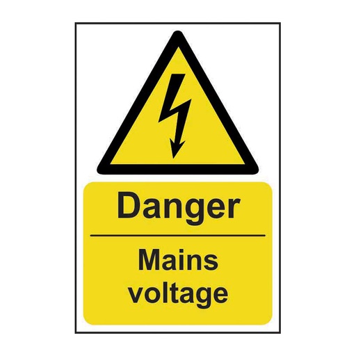 [HBS 11033] Danger Mains voltage - SAV (400 x 600mm)