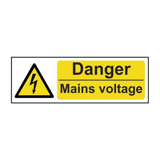 [HBS 11091] Danger Mains voltage - SAV (600 x 200mm)