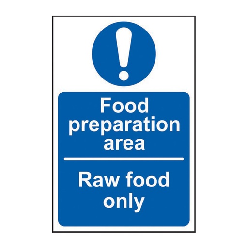 [HBS 14904] Food preparation area Raw food only - SAV (200 x 300mm)