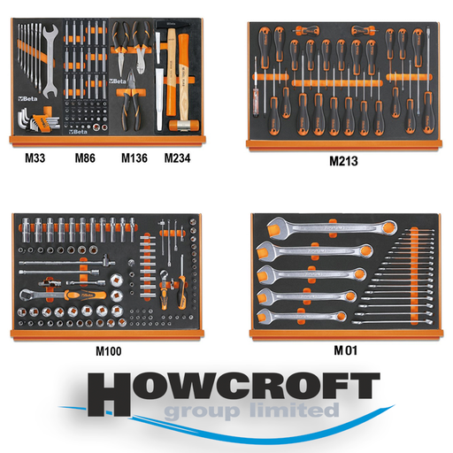 [5988U/7M] BETA Tools 5988U/7M Assortment of 215 tools for universal use in EVA foam trays