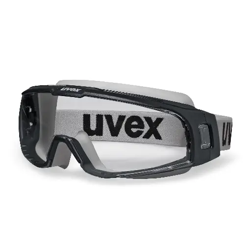[9308147] uvex 9308147 u-sonic wide-vision goggle grey/black clear supravision plus PPE Safety Goggles Glasses