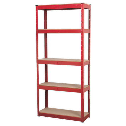 [AP6150] Sealey AP6150 Red Workshop Garage Industrial Racking Unit with 5 Shelves 150kg Capacity Per Level, max capacity of 750kg