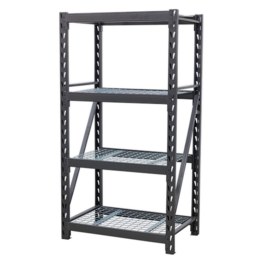 [AP6372] Sealey AP6372 Heavy-Duty Racking Unit with 4 Mesh Shelves 640kg Capacity Per Level - Industrial Workshop Storage