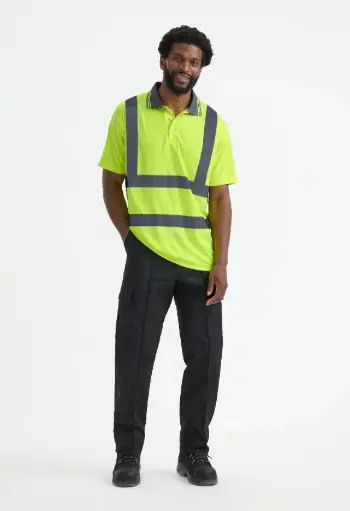 [Hi Vis Short Sleeve Polo] UNEEK UC808 Hi Vis Short Sleeve Polo Shirt S - 5XL Orange / Yellow